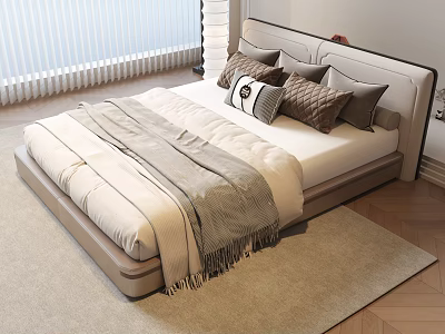 Bed Double Bed Light Luxury Bed New Chinese Bed Elderly Bed 3d model