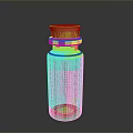 Transparent Glass Bottle With Orange Cork Stopper For Household Storage Use