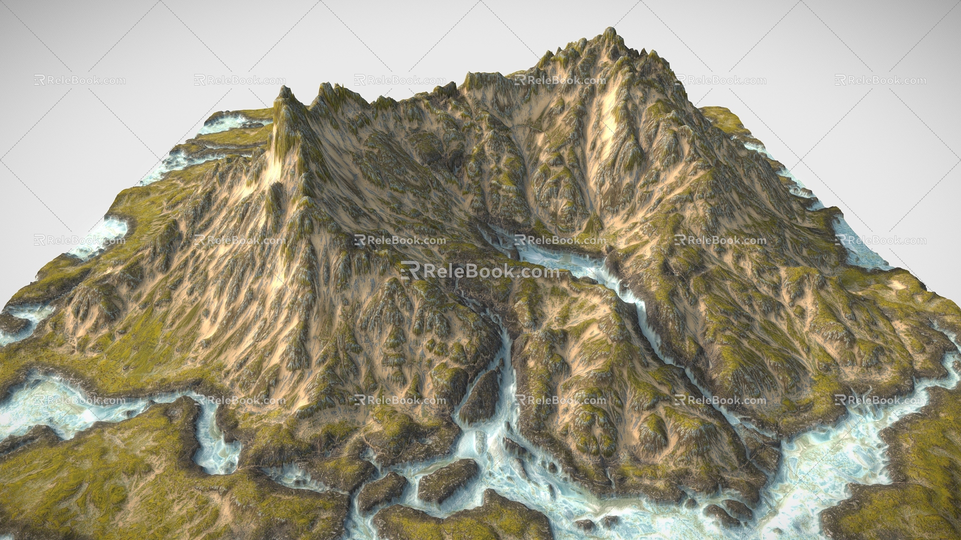 mountains alpine mountains lakes glacier plateau mountains canyon cliff terrain 3d model