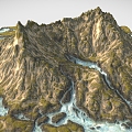 mountains alpine mountains lakes glacier plateau mountains canyon cliff terrain 3d model