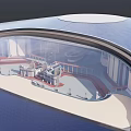 Futuristic Control Room Interior With Control Consoles Seats And Large Screens