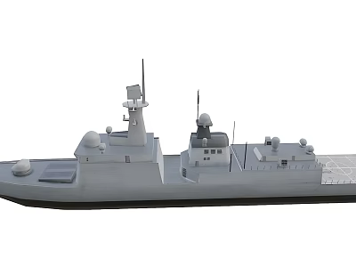 Modern Military Warship With Advanced Radar Systems Antennas And Superstructure Design 3d model