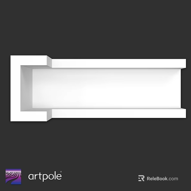 White Rectangular Structural Component With Frame Design And Smooth Surface 3d model 