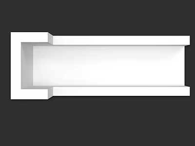White Rectangular Structural Component With Frame Design And Smooth Surface 3d model
