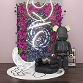 Net red photo clock point moon lighting lazy sofa tide play bear rose wall 3d model