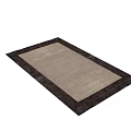 Elegant Square Rug With Beige Main Body And Dark Brown Intricate Border