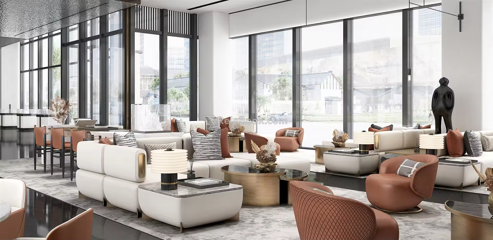 Hotel Rest Area Modern Reception Area 3d model