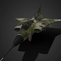 Streamlined Camouflage Fighter Jet Model With Blue Insignia And Detailed Design