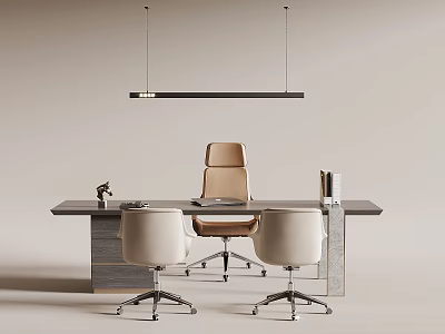 Modern Office Desk and Chair Manager Desk Boss Desk and Chair 3d model