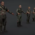 Game and Movie Military Soldier Characters with Various Standing Poses and Detailed