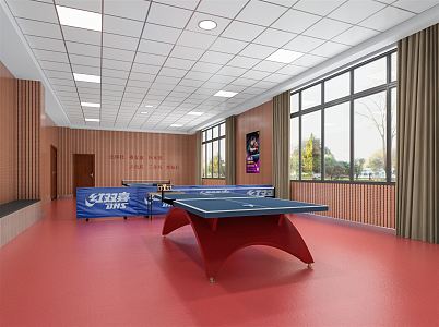 Modern table tennis room 3d model