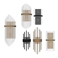 Modern Crystal Glass Wall Lamps With Brass Black Metal Frames And Lighting Fixtures