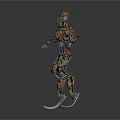 Detailed Mechanical Robot Character With Futuristic Design And Metallic Components In Standing Pose