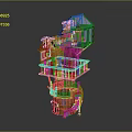 Spiral Multi Level Wooden Treehouse With Balcony Glass Windows And Staircase
