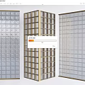Modern Transparent Interior Partition With Grid Design And Glass Panels 3d model