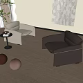 Modern Single Sofa 3d model