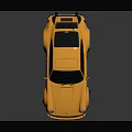 Orange Vintage Porsche Sports Car With Rear Spoiler And Shiny Wheels