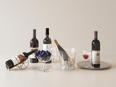 Modern wine grape tray 3d model