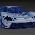 Sleek White Race Car With Aerodynamic Design Black Stripes And Stylish Front Headlights
