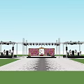 Outdoor Stage Setup With Metal Truss Pink Backdrop Grass Field And Sound Equipment