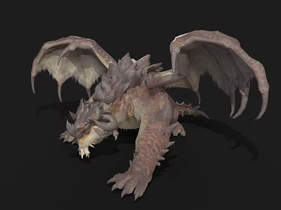Mythical Flying Dragon With Large Leathery Wings Sharp Claws And Scaly Body 3D Rendered Model 3d model