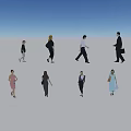 modern two-dimensional figure 3d model