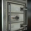 Heavy Duty Metal Safe Door With Secure Lock Handle And Rivet Details Design