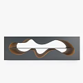 Stylish Modern Display Box Featuring Wooden Wave Design In White And Black