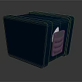 Dark Green Square Safe With White Lock And Glossy Reflective Surface