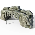Natural Rock Arch Gate with Rough Stone Texture and Formation and Human Figures for Scale