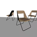 Sleek Modern Leisure Chairs With Black Metal Frame And Beige Seat Design