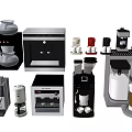 Essential Modern Kitchen Appliances Including Various Coffee Machines and Equipment