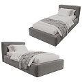 monti gray single bed 18 3d model