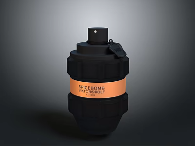 Black Spicebomb Motorbike Themed Unique Spice Container With Orange Label And Creative Design 3d model