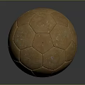 Vintage Brown Worn Football Featuring Hexagonal Pattern On Smooth Black Surface 3d model