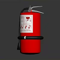 Red Fire Extinguisher With Black Hose And Instruction Label For Household Use