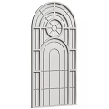 Modern Floor-to-Ceiling Windows With Arched Design Black Frames And Grid Panes 3d model