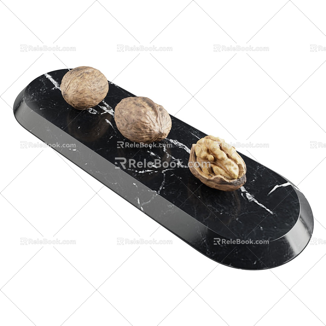 Fruit Walnut Fruit Plate Restaurant Ornaments 3d model