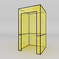 Yellow Contemporary Geometric Frame Structure 3D Design With Transparent Display Elements 3d model