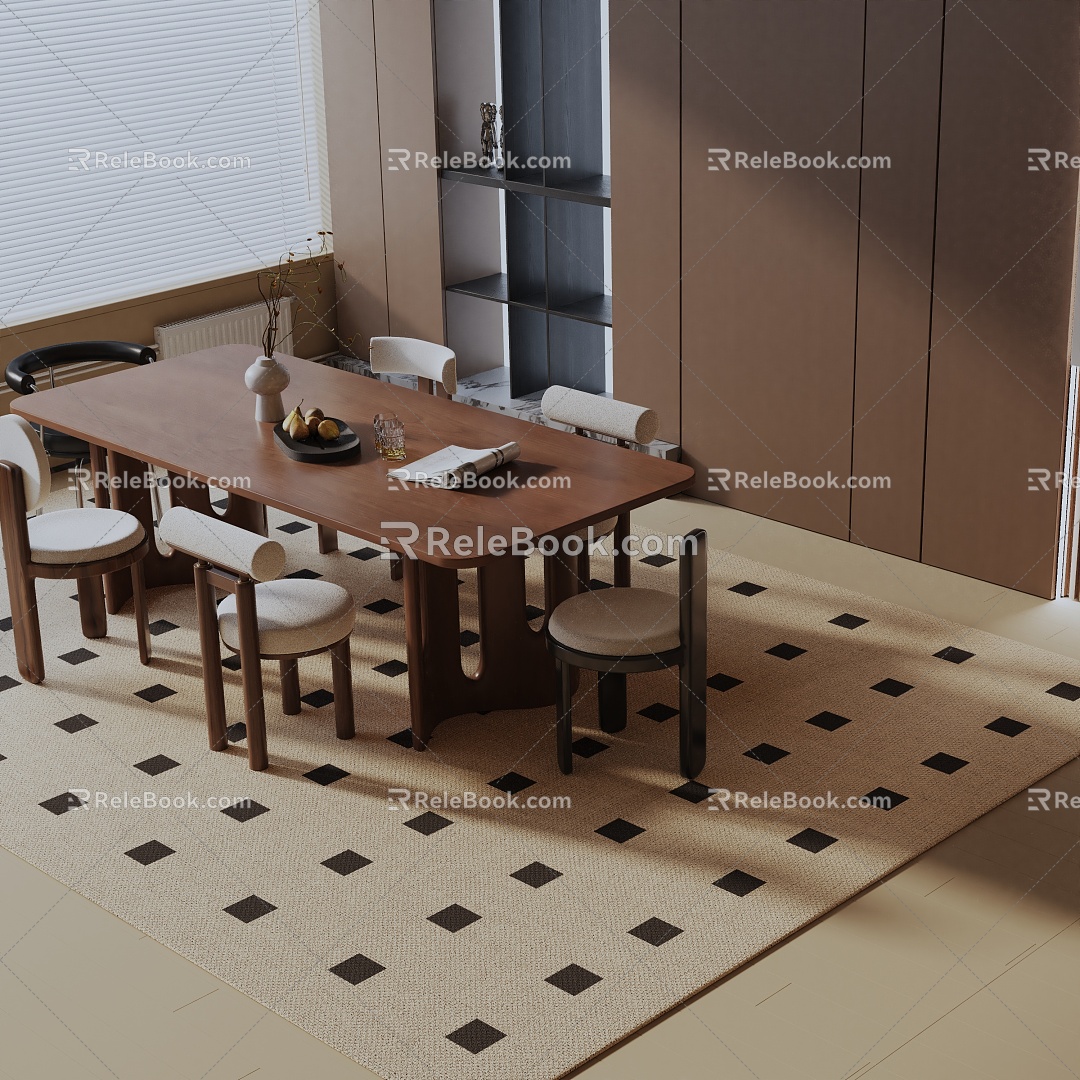 Modern dining table 3d model