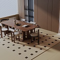 Modern dining table 3d model