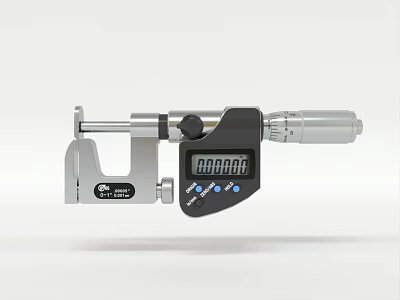 Digital Micrometer Electronic Display Precision Measurement Professional Tool with Clear Readout 3d model