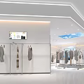 Bright Modern Clothing Store Interior With White Racks Mannequins Dresses And Handbags