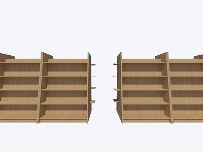 Wooden Display Shelves with Multiple Open Shelves for Retail Store Storage and Organization 3d model