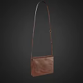 Classic Brown Leather Crossbody Bag With Adjustable Straps And Simple Design