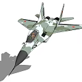 Detailed Camouflage Painted Fighter Jet with Cockpit and Wings in Flight