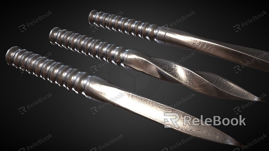 Damascus Piercing Dagger model