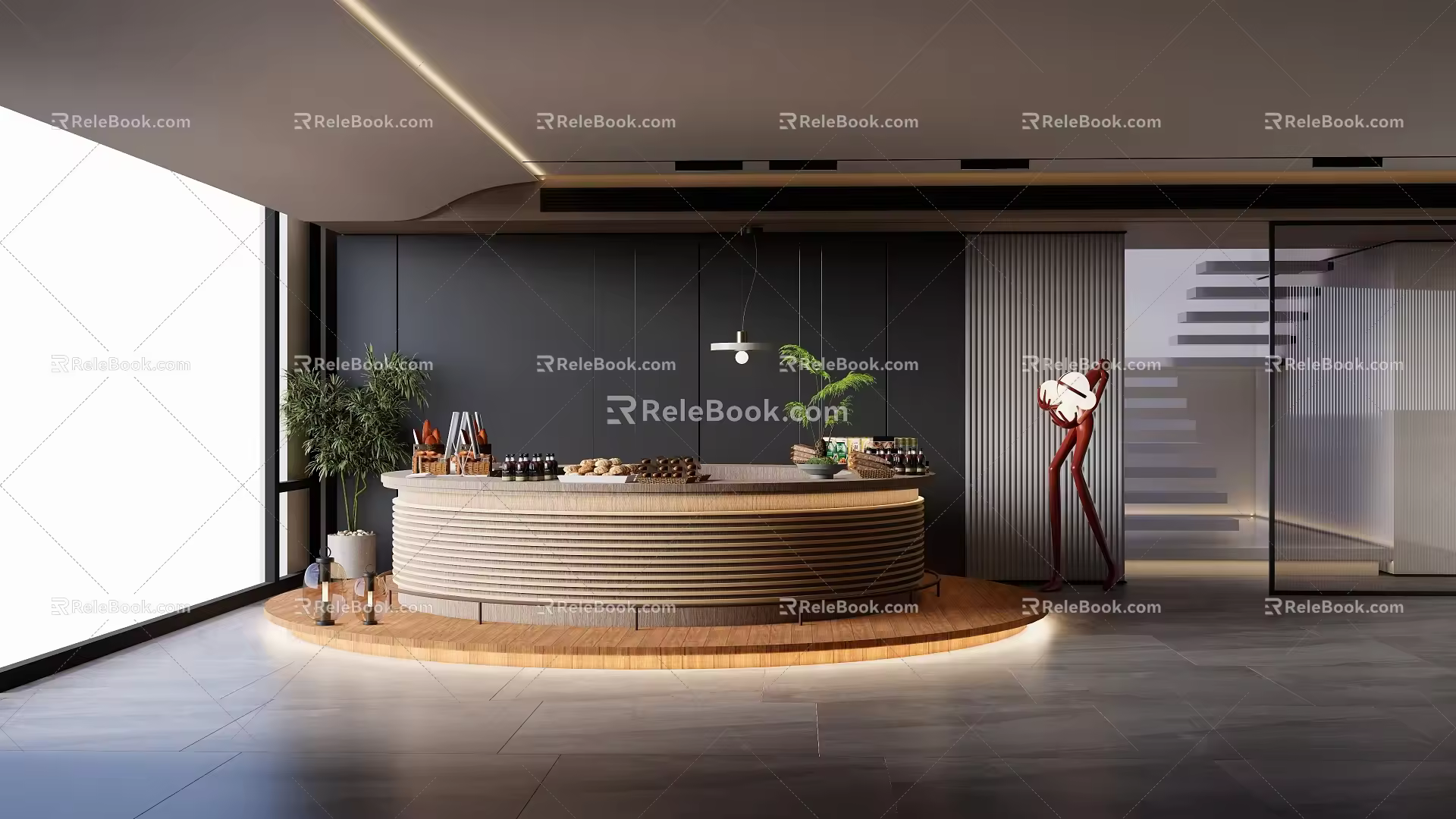 Modern Front Desk Bar 3d model