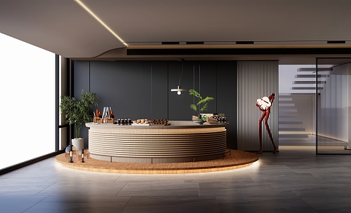 Modern Front Desk Bar 3d model