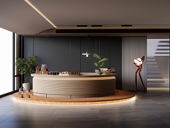 Modern Front Desk Bar 3d model